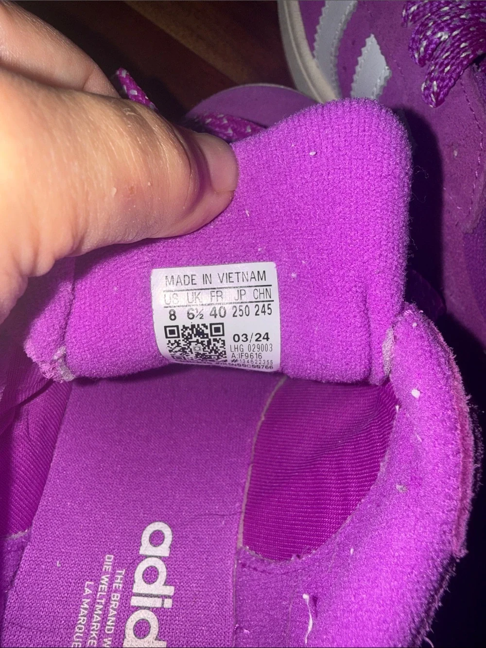 Adidas Campus 00s sneakers in the Purple Burst women’s size 8